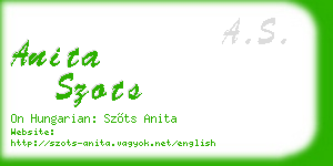 anita szots business card